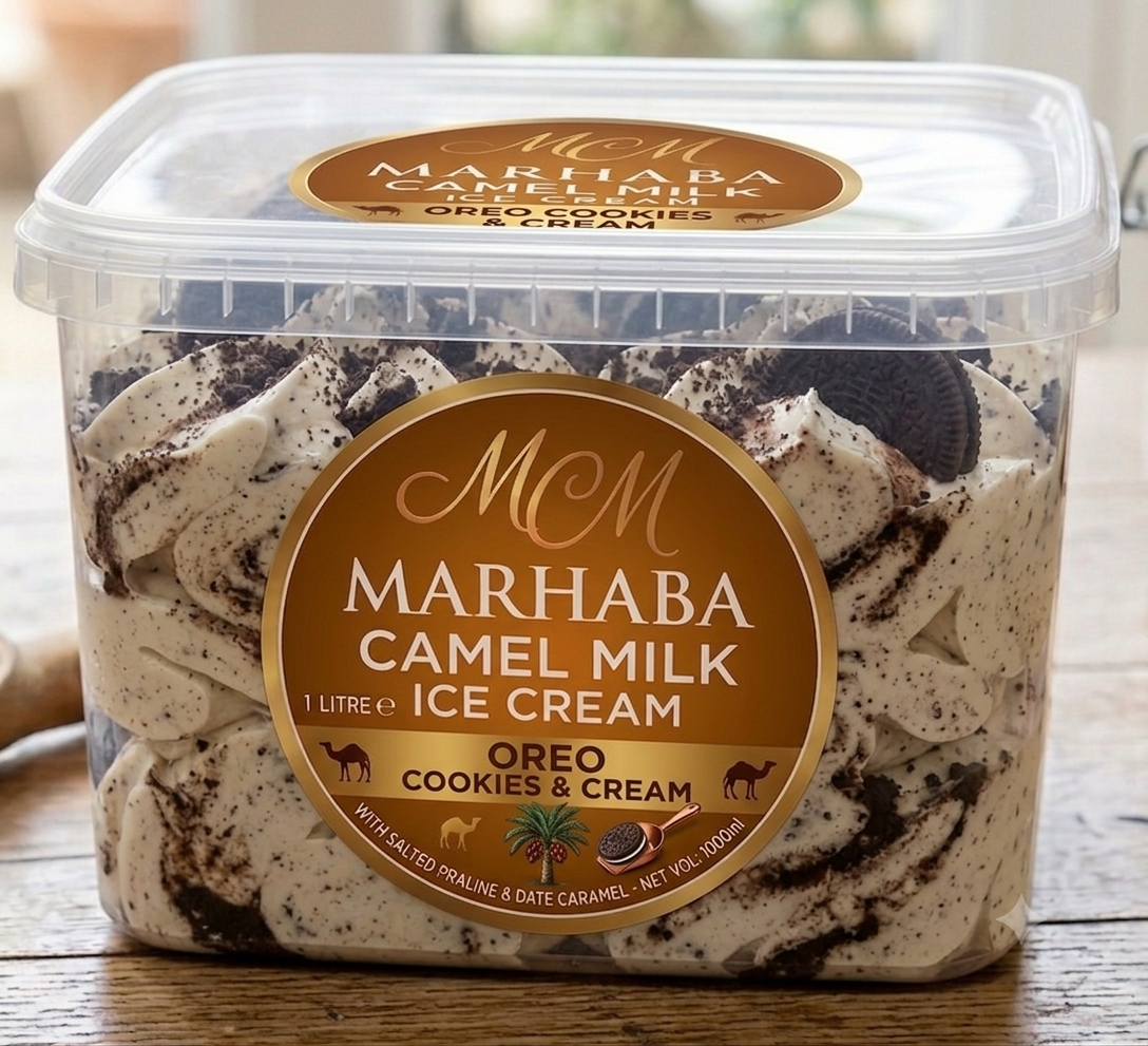 Premium Cookies and Cream Camel Milk Ice Cream